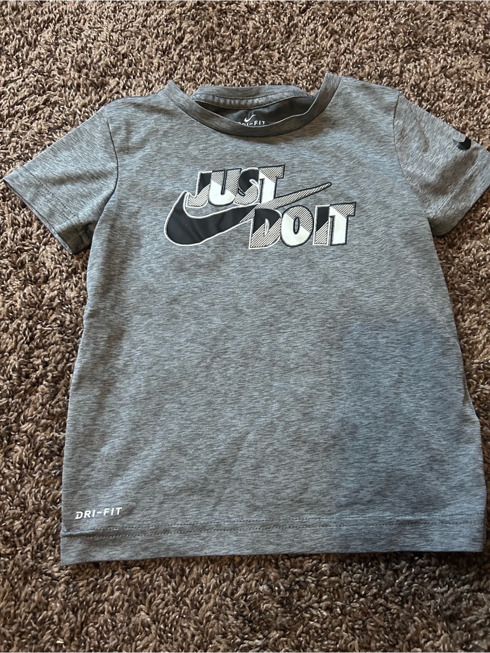 Nike Boys Gray 'Just Do It' Short Sleeve Tee
